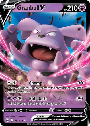 Granbull V 057/172 - Holofoil SWSH09 Brilliant Stars - Ultra Rare