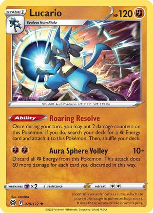 Lucario 079/172 - Holofoil SWSH09 Brilliant Stars - Holo Rare