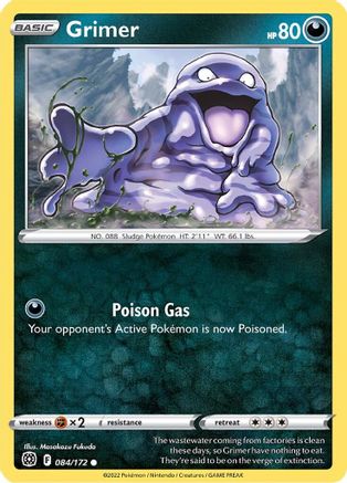 Grimer 084/172 - Reverse Holofoil SWSH09 Brilliant Stars - Common