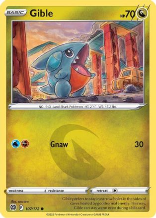 Gible 107/172 - Reverse Holofoil SWSH09 Brilliant Stars - Common