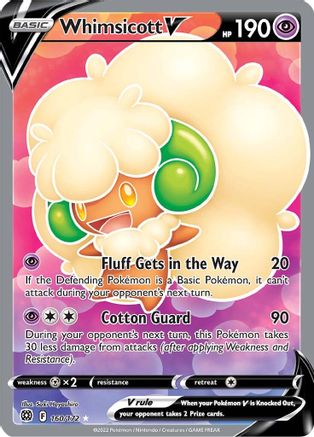 Whimsicott V (Full Art) 160/172 - Holofoil SWSH09 Brilliant Stars - Ultra Rare