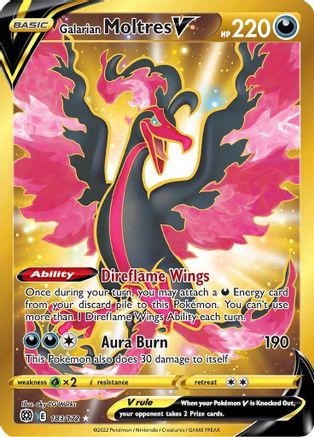 Galarian Moltres V (Secret) 183/172 - Holofoil SWSH09 Brilliant Stars - Secret Rare