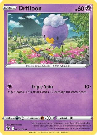 Drifloon 063/189 - Reverse Holofoil SWSH10 Astral Radiance - Common