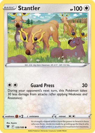 Stantler 125/189 - Reverse Holofoil SWSH10 Astral Radiance - Common