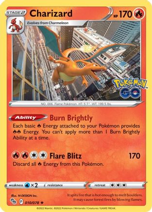 Charizard 010/078 - Holofoil Pokemon GO - Holo Rare
