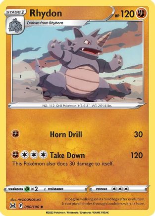Rhydon 090/196 SWSH11 Lost Origin - Uncommon