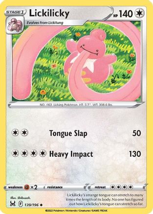 Lickilicky 139/196 - Reverse Holofoil SWSH11 Lost Origin - Uncommon