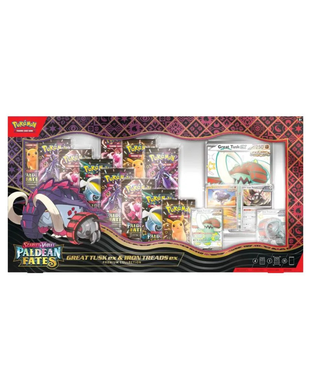 Paldean Fates Great Tusk ex & Iron Treads ex Premium Collection | Pokemon TCG