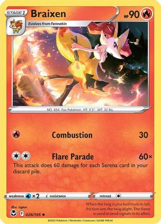 Braixen 026/195 SWSH12 Silver Tempest - Uncommon