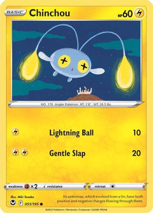 Chinchou 051/195 - Reverse Holofoil SWSH12 Silver Tempest - Common