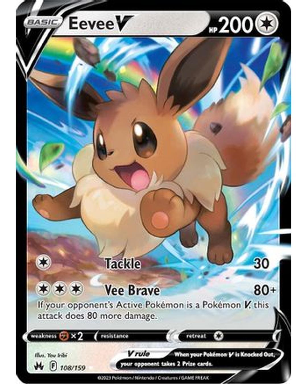 Eevee V 108/159 - Holofoil Crown Zenith - Ultra Rare