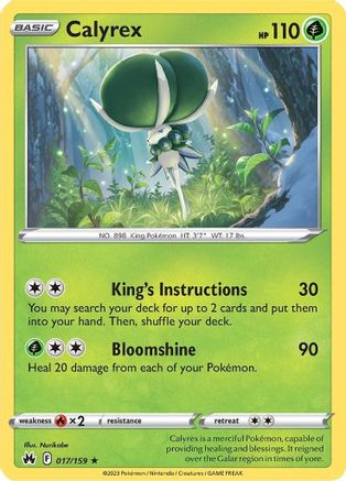 Calyrex 017/159 - Holofoil Crown Zenith - Holo Rare
