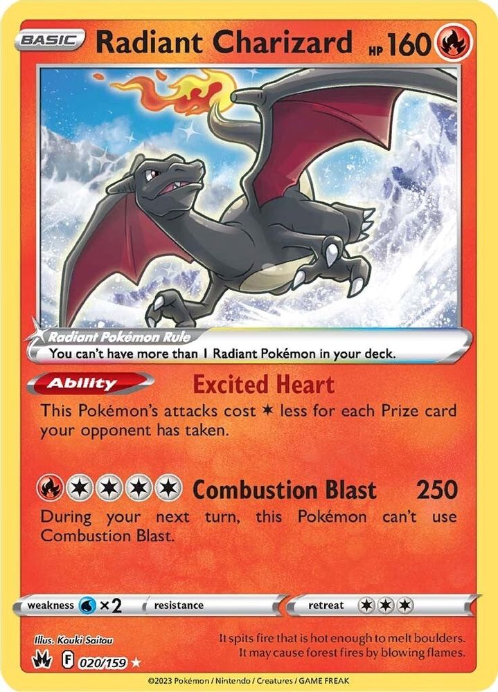 Radiant Charizard 020/159 - Holofoil Crown Zenith - Radiant Rare
