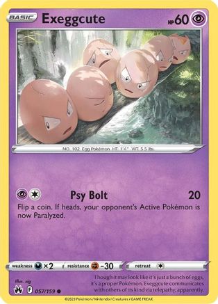 Exeggcute 057/159 - Reverse Holofoil Crown Zenith - Common