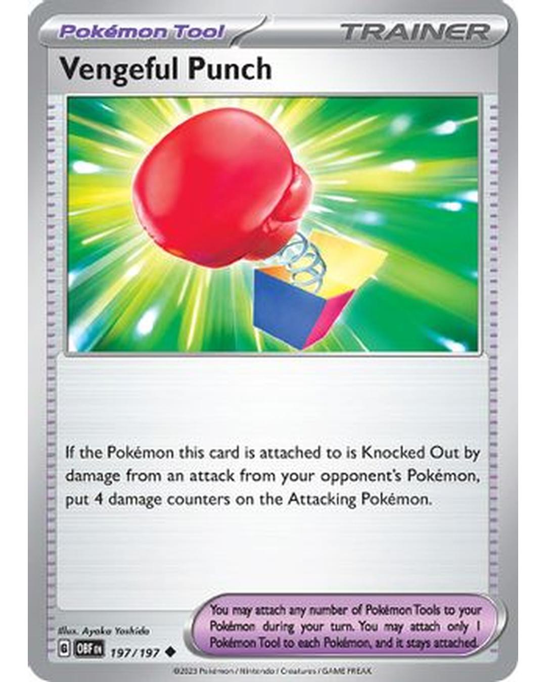 Vengeful Punch 197/197 - Reverse Holofoil SV03 Obsidian Flames - Uncommon