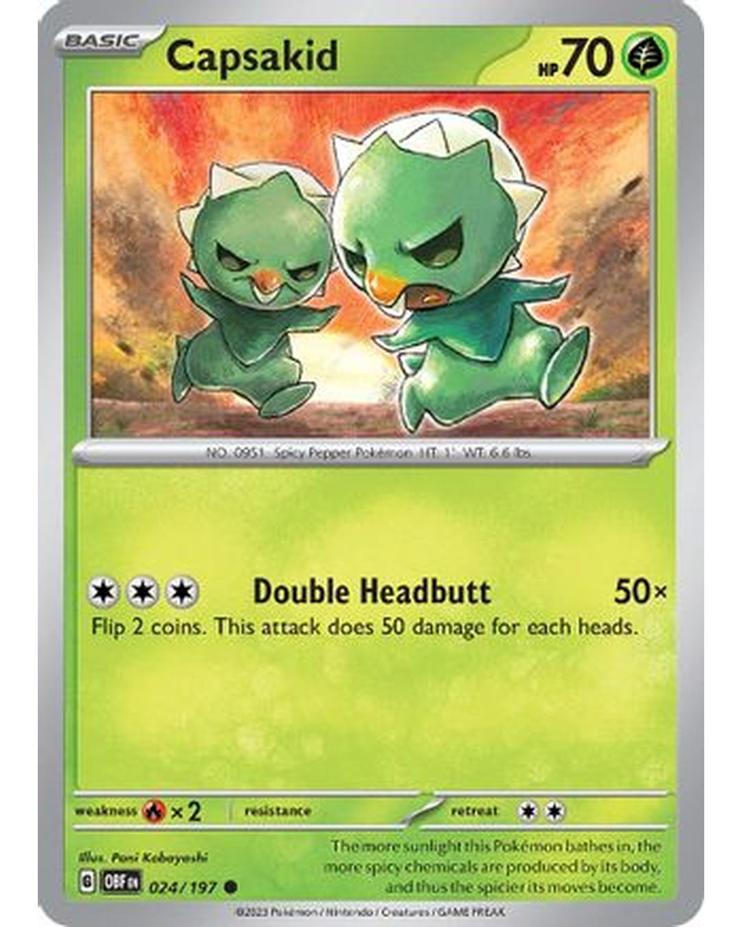 Capsakid 024/197 SV03 Obsidian Flames - Common