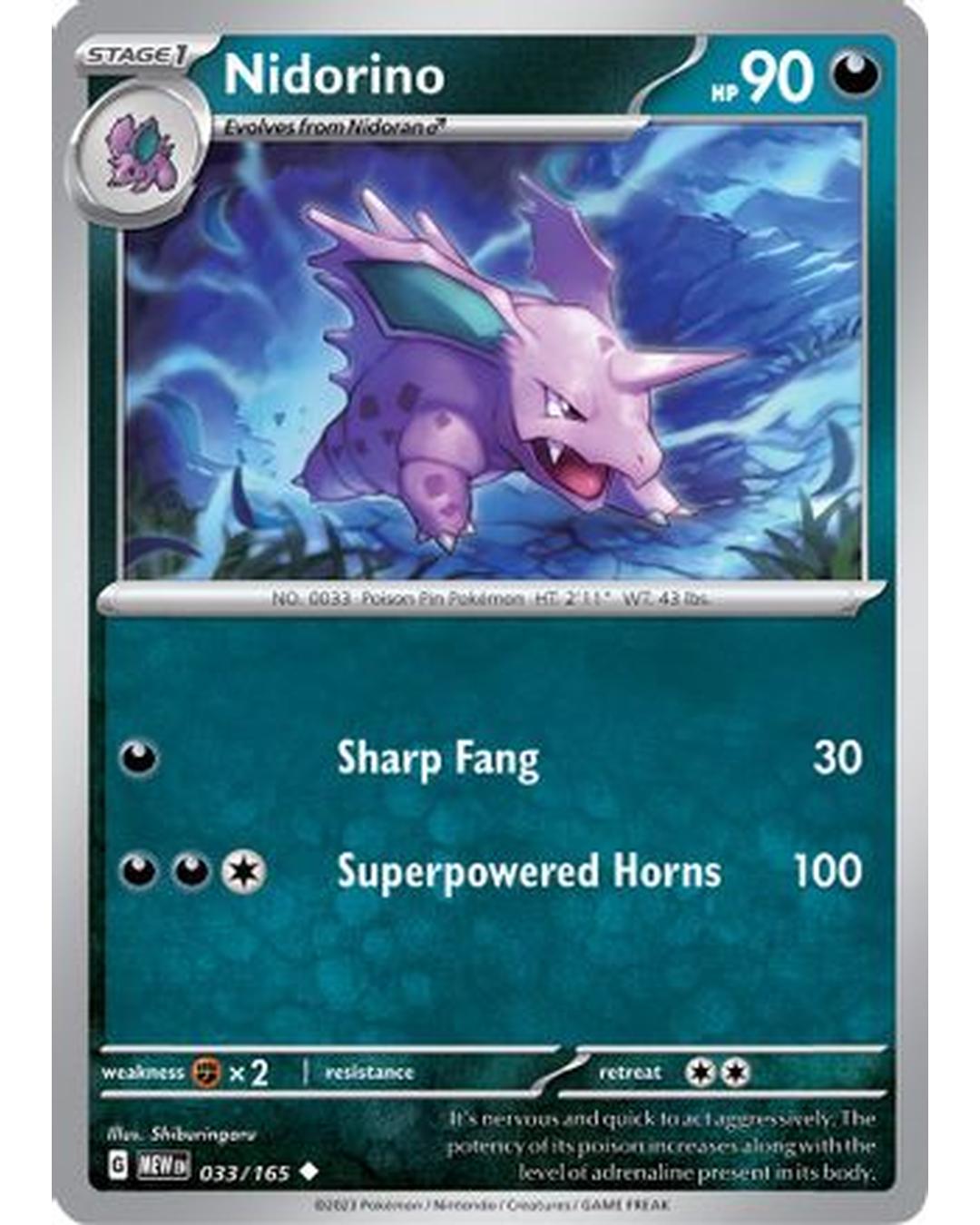 Nidorino 033/165 SV Scarlet & Violet 151 - Uncommon