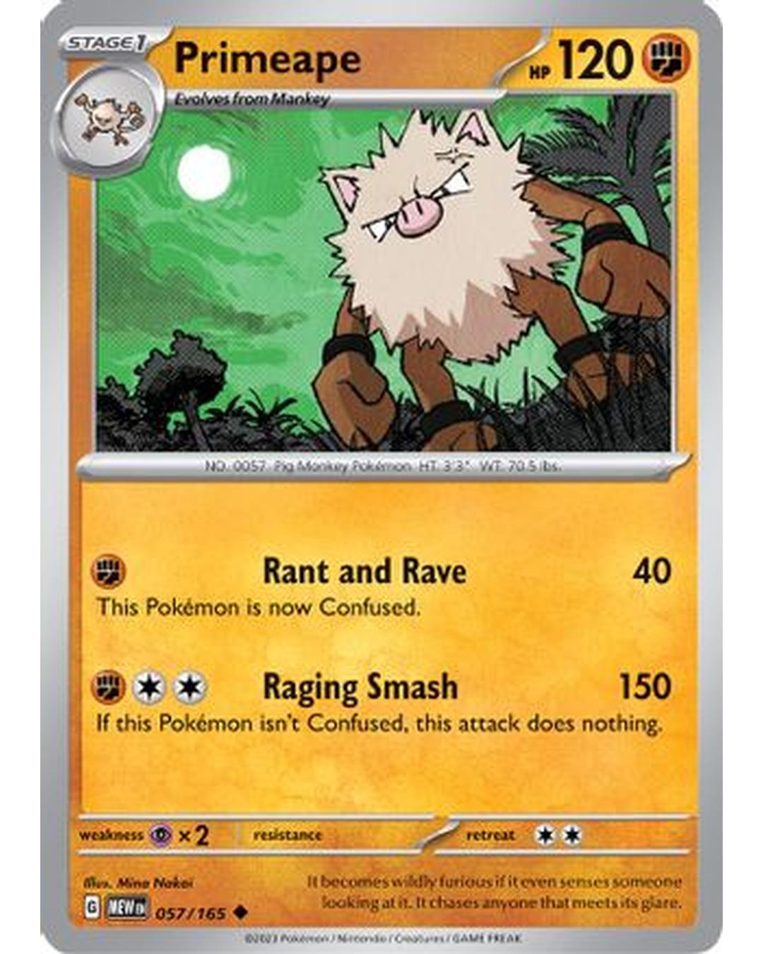 Primeape 057/165 SV Scarlet & Violet 151 - Uncommon