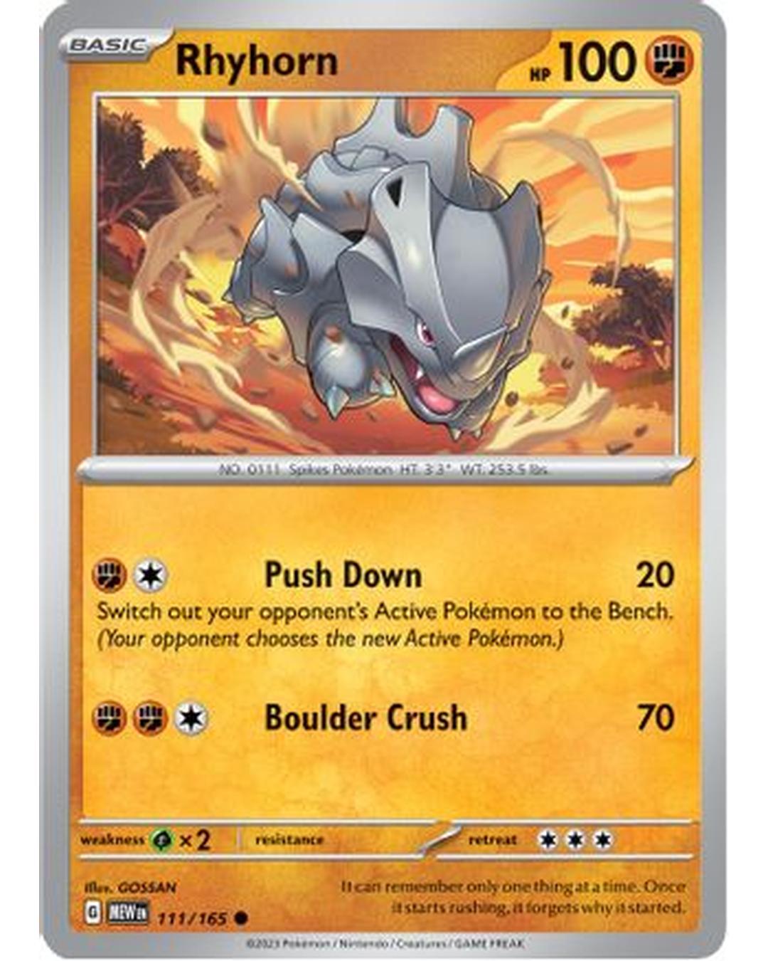 Rhyhorn 111/165 SV Scarlet & Violet 151 - Common