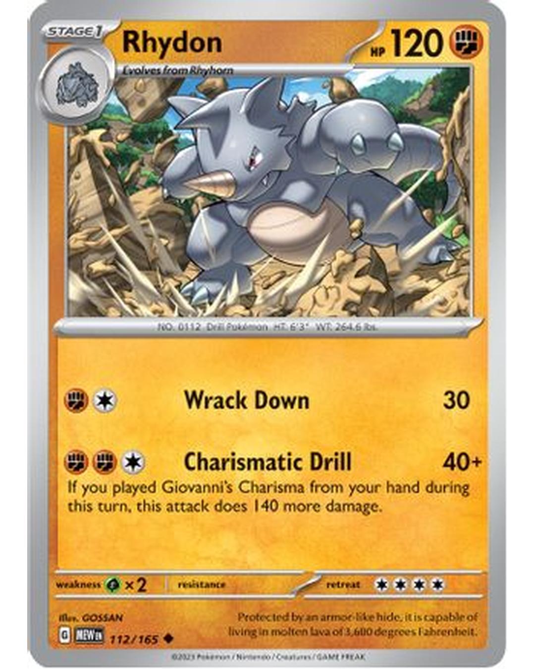 Rhydon 112/165 SV Scarlet & Violet 151 - Uncommon