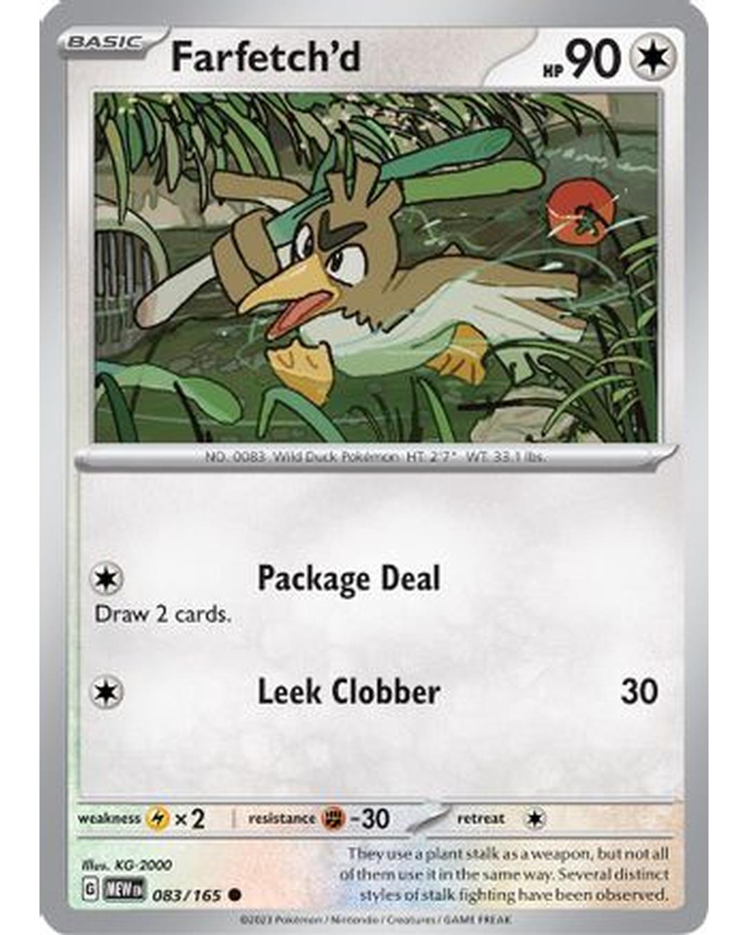 Farfetch'd 083/165 - Reverse Holofoil SV Scarlet & Violet 151 - Common