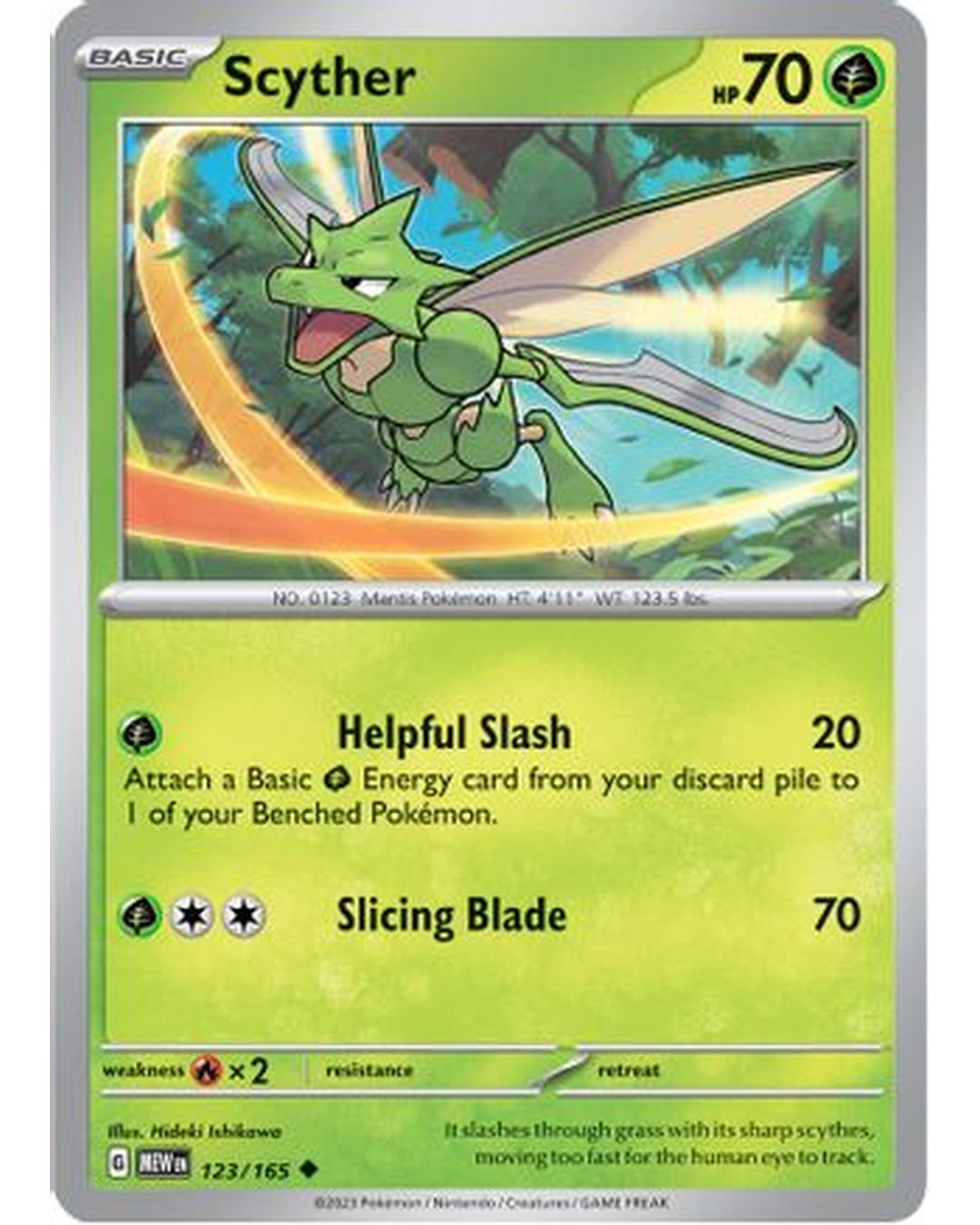 Scyther 123/165 - Reverse Holofoil SV Scarlet & Violet 151 - Uncommon