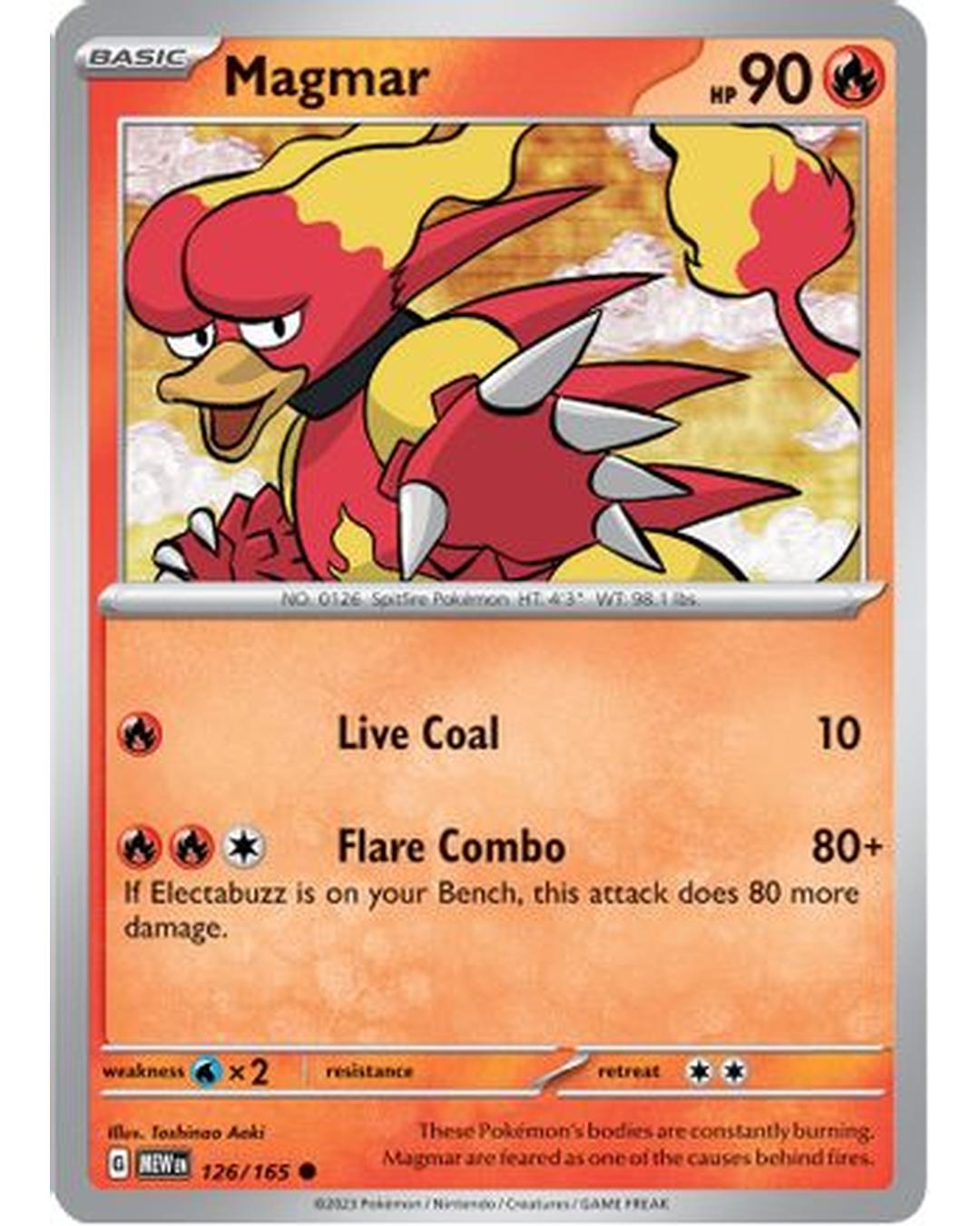 Magmar 126/165 - Reverse Holofoil SV Scarlet & Violet 151 - Common