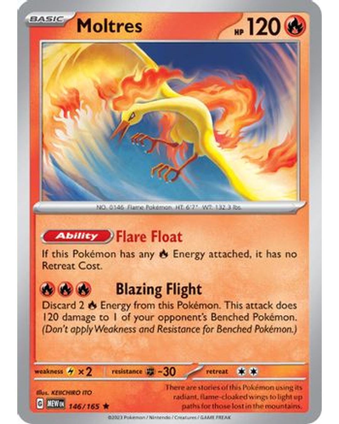 Moltres 146/165 - Reverse Holofoil SV Scarlet & Violet 151 - Rare