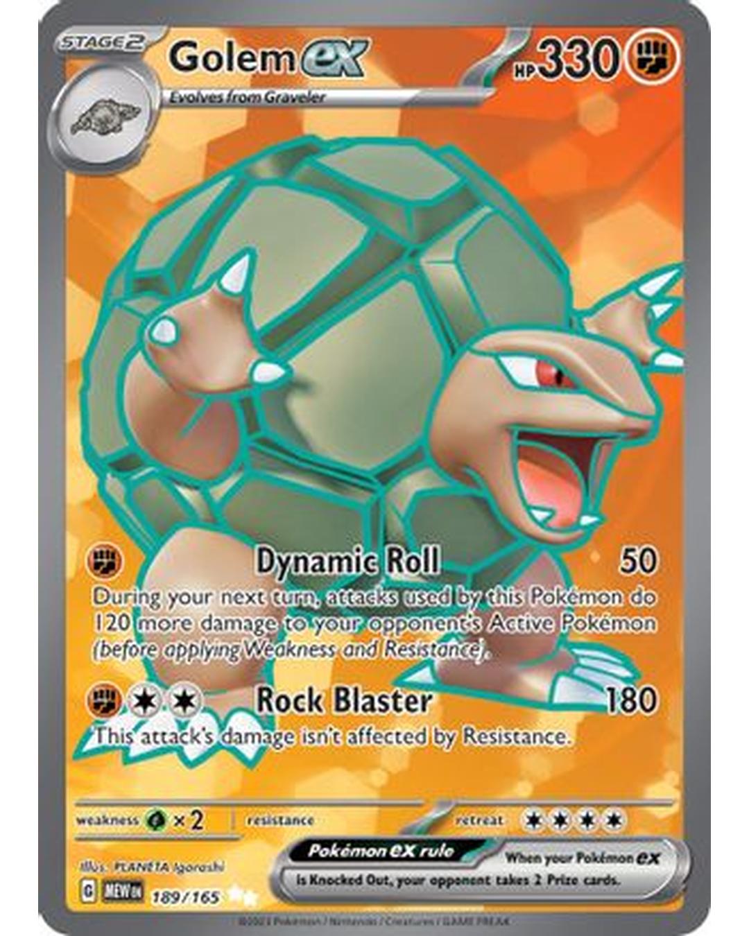 Golem ex 189/165 - Holofoil SV Scarlet & Violet 151 - Ultra Rare