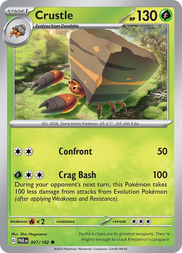 Image for Crustle (007/182) (SV04: Paradox Rift) (Reverse Holofoil) - Pokemon