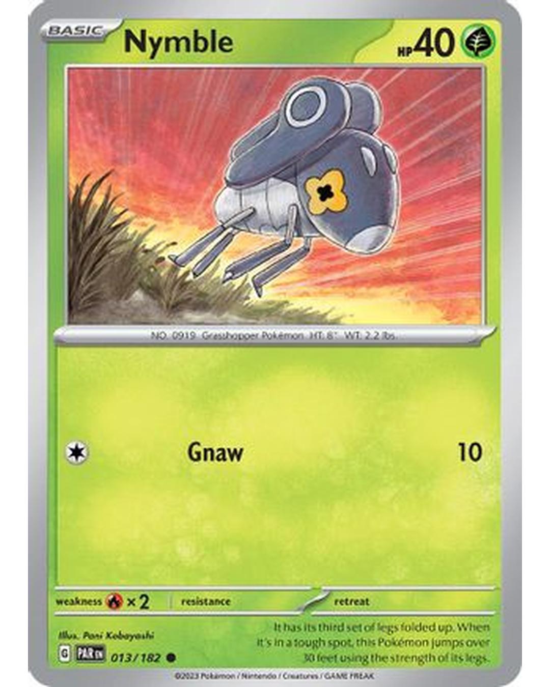 Nymble 013/182 - Reverse Holofoil SV04 Paradox Rift - Common