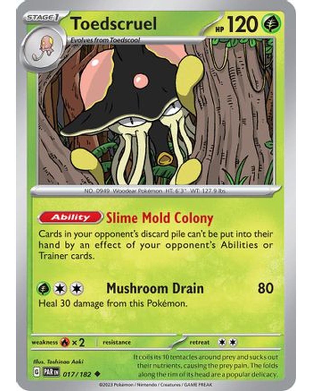 Toedscruel 017/182 - Reverse Holofoil SV04 Paradox Rift - Uncommon