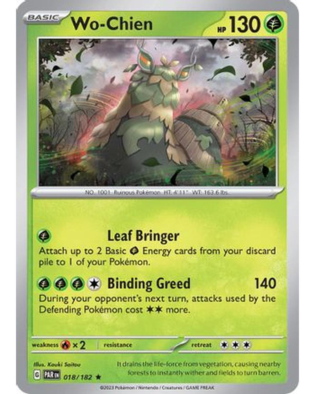 Wo-Chien 018/182 - Holofoil SV04 Paradox Rift - Rare