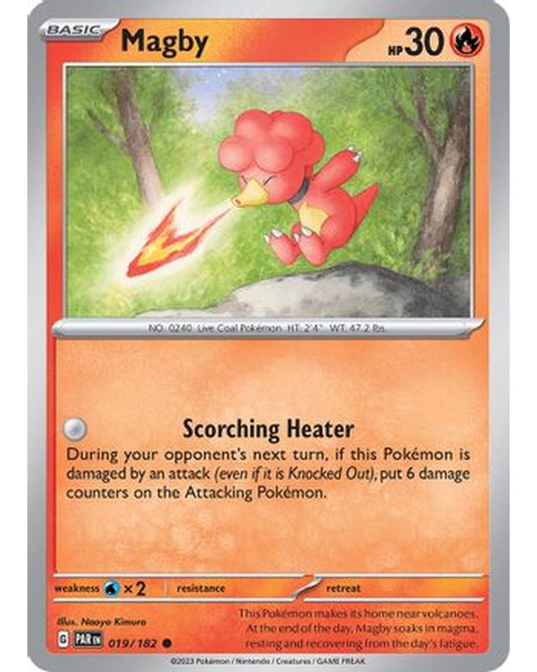 Magby 019/182 - Reverse Holofoil SV04 Paradox Rift - Common