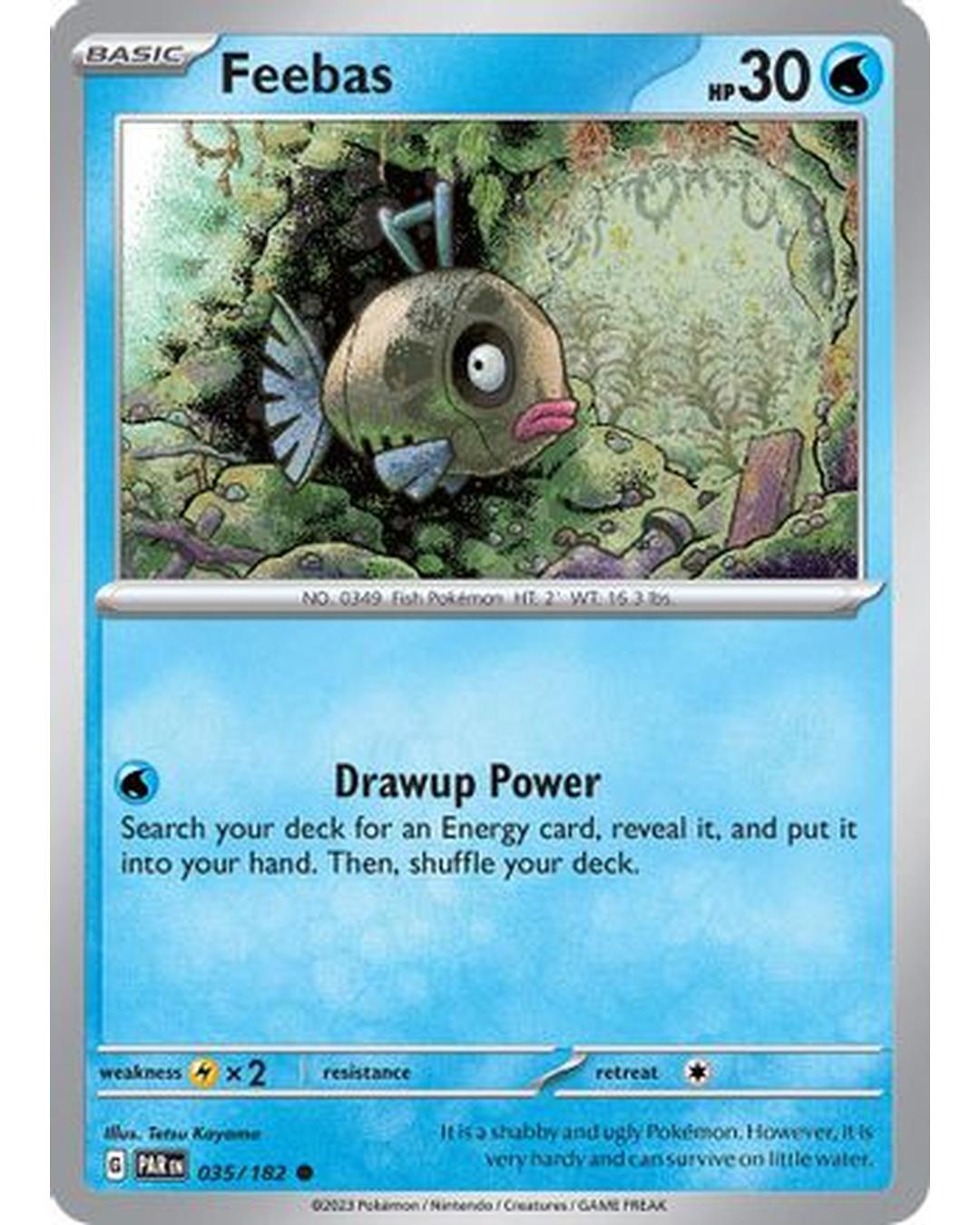 Feebas 035/182 - Reverse Holofoil SV04 Paradox Rift - Common