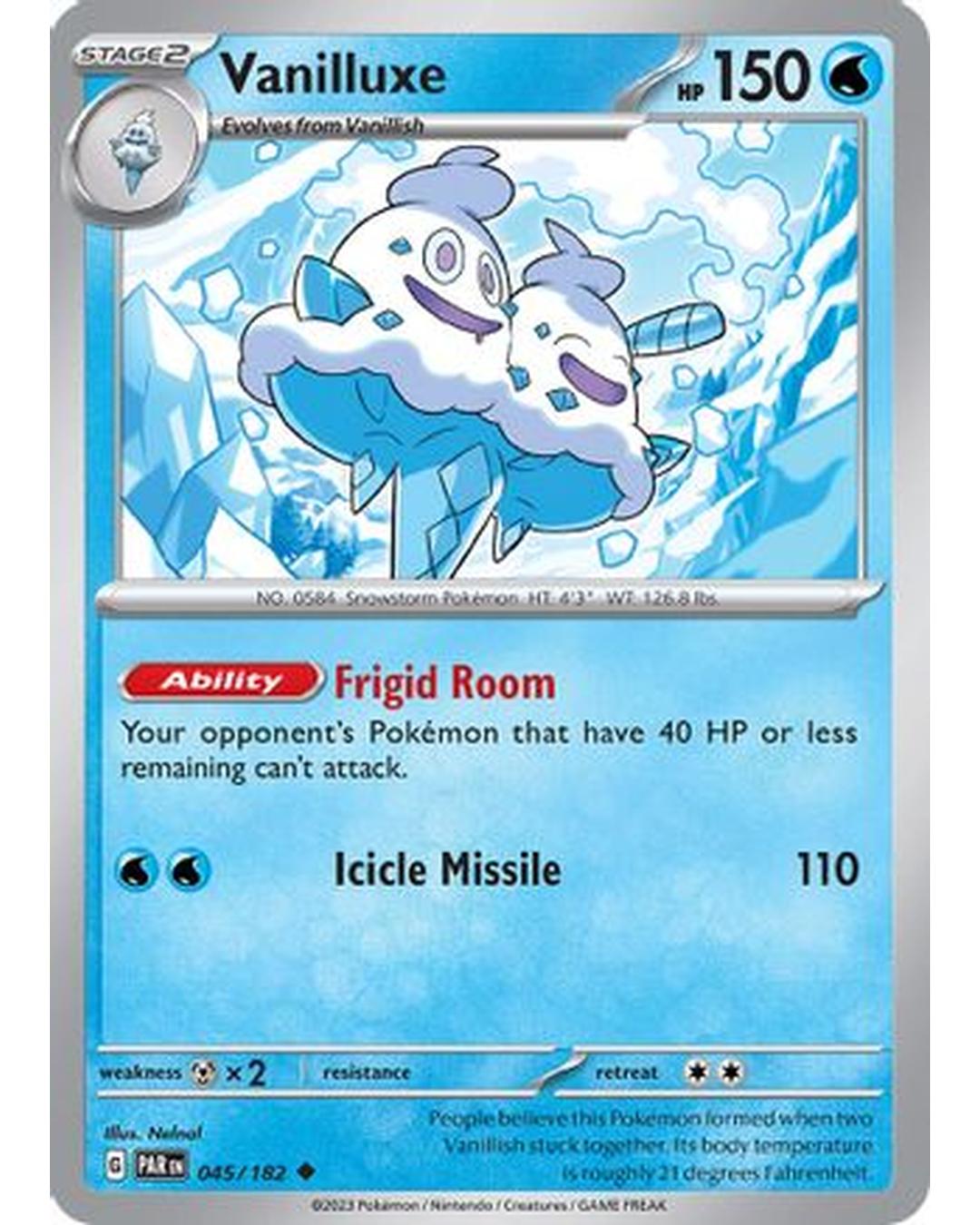 Vanilluxe 045/182 - Reverse Holofoil SV04 Paradox Rift - Uncommon