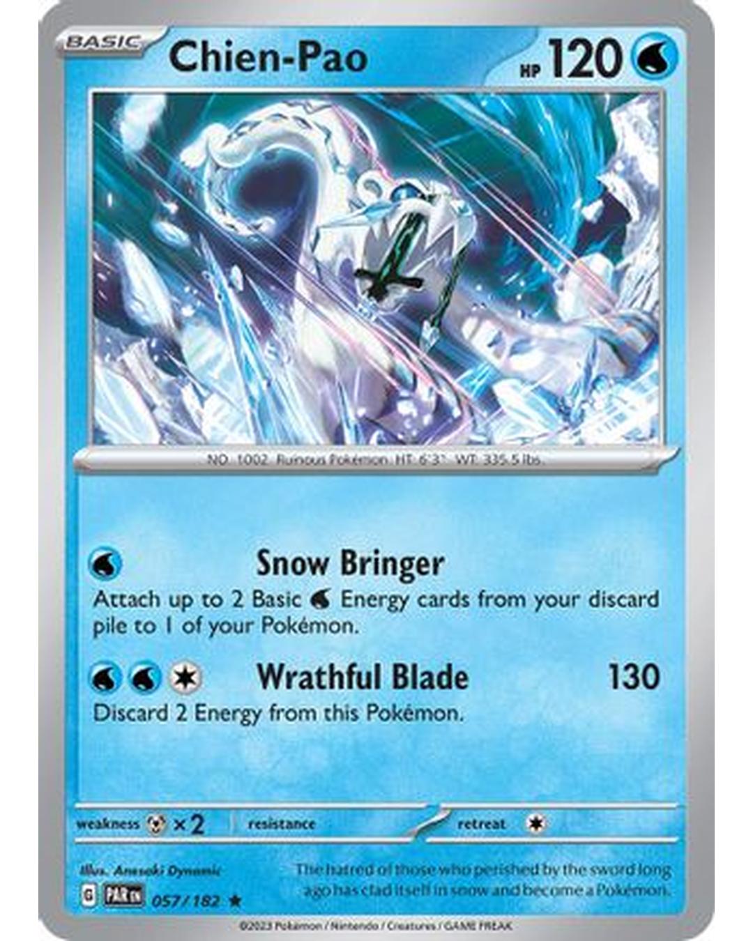 Chien-Pao 057/182 - Holofoil SV04 Paradox Rift - Rare