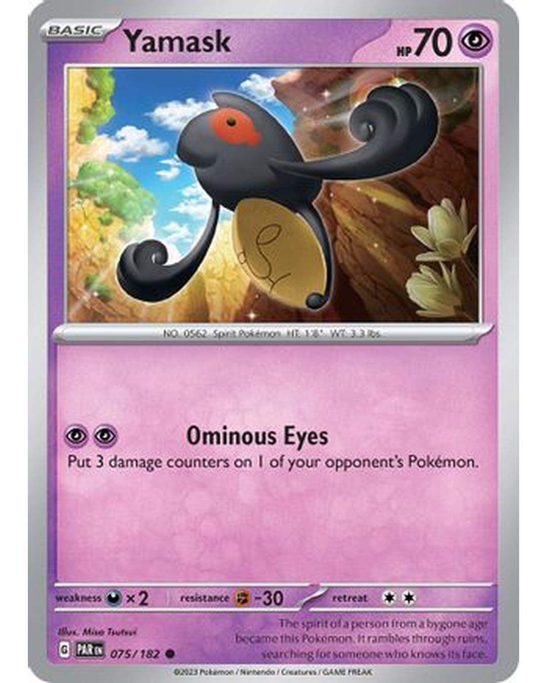 Yamask 075/182 - Reverse Holofoil SV04 Paradox Rift - Common