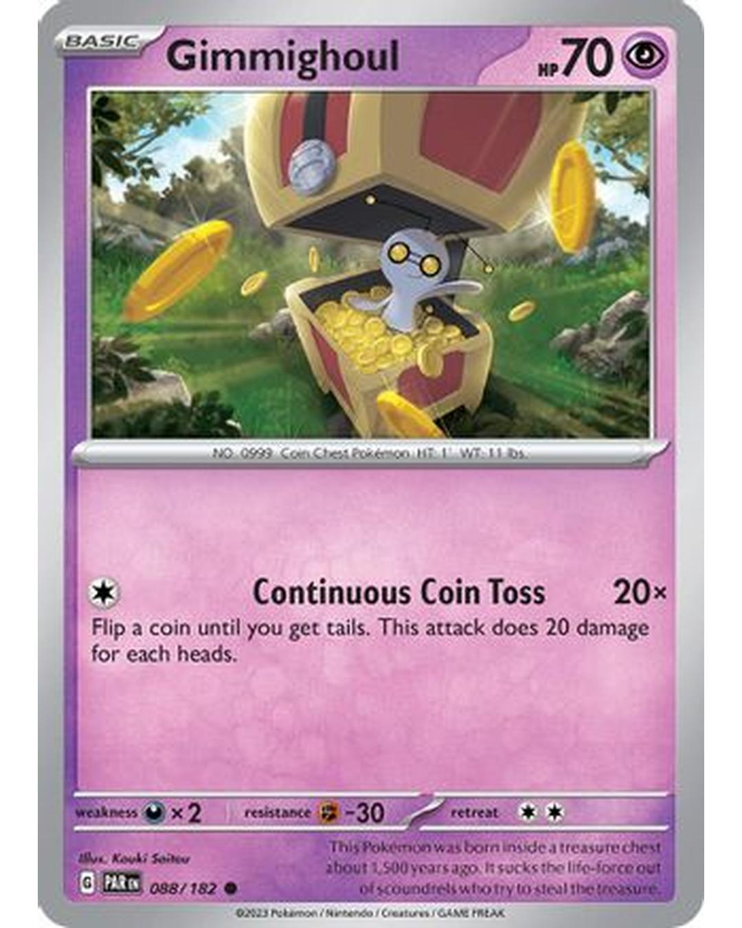 Gimmighoul 088/182 - Reverse Holofoil SV04 Paradox Rift - Common