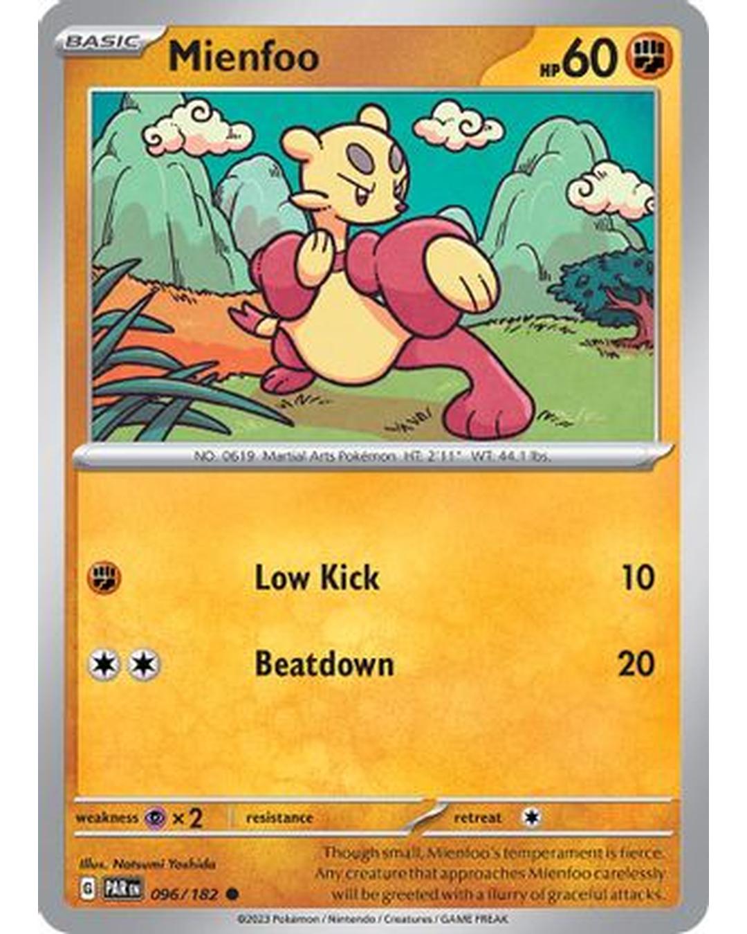 Mienfoo 096/182 - Reverse Holofoil SV04 Paradox Rift - Common