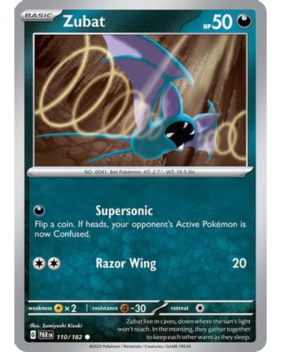 Zubat 110/182 - Reverse Holofoil SV04 Paradox Rift - Common