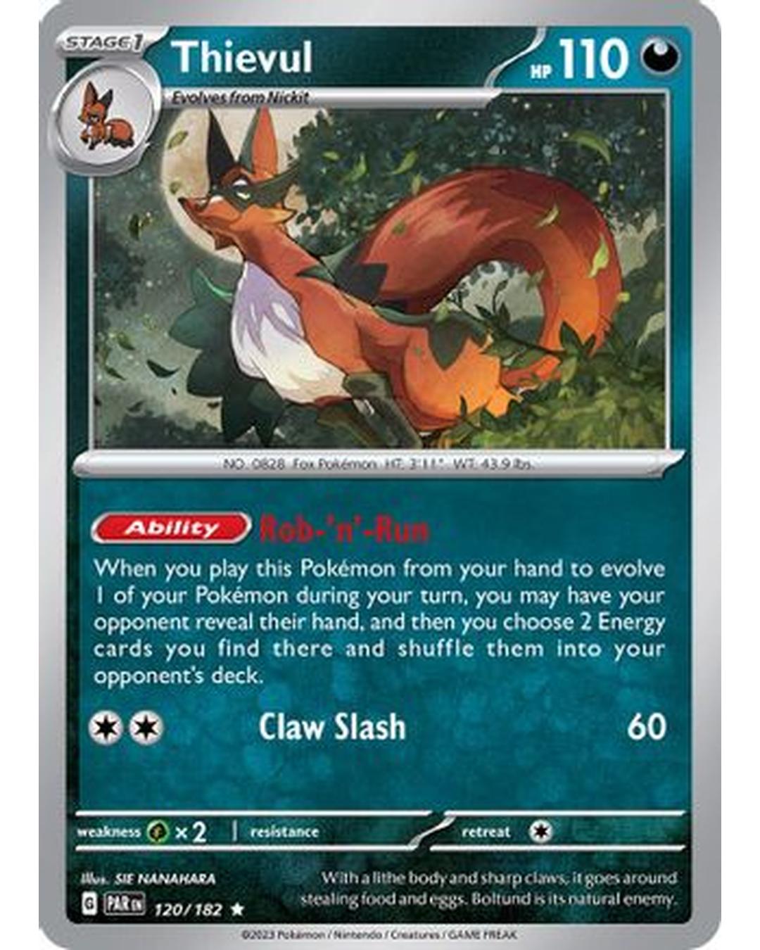 Thievul 120/182 - Holofoil SV04 Paradox Rift - Rare