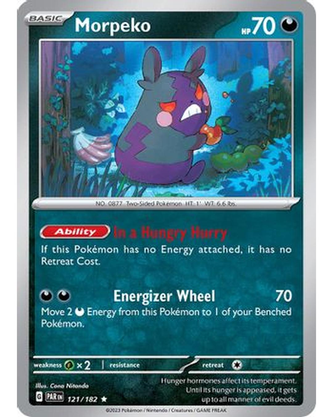 Morpeko 121/182 - Reverse Holofoil SV04 Paradox Rift - Rare
