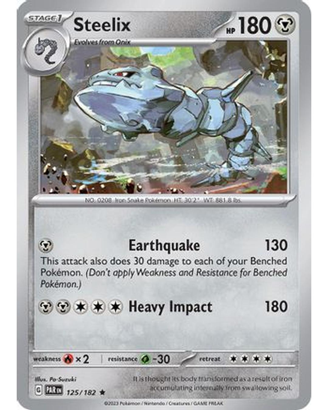 Steelix 125/182 - Holofoil SV04 Paradox Rift - Rare
