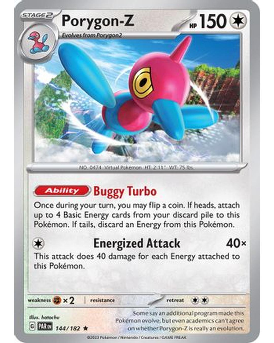 Porygon-Z 144/182 - Reverse Holofoil SV04 Paradox Rift - Rare