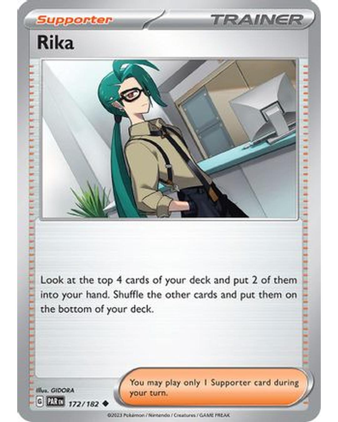 Rika 172/182 - Reverse Holofoil SV04 Paradox Rift - Uncommon