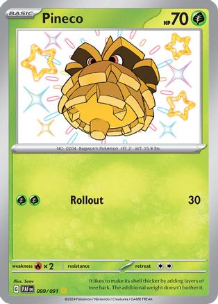 Pineco 099/091 - Holofoil SV Paldean Fates - Shiny Rare