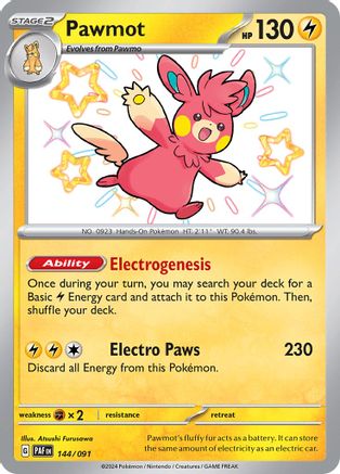 Pawmot 144/091 - Holofoil SV Paldean Fates - Shiny Rare