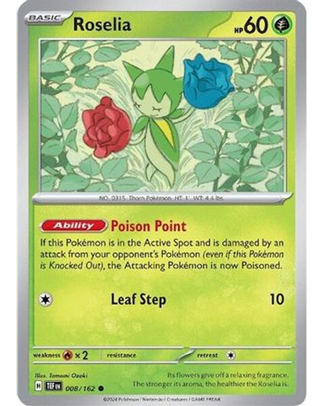 Roselia 008/162 - Reverse Holofoil SV05 Temporal Forces - Common