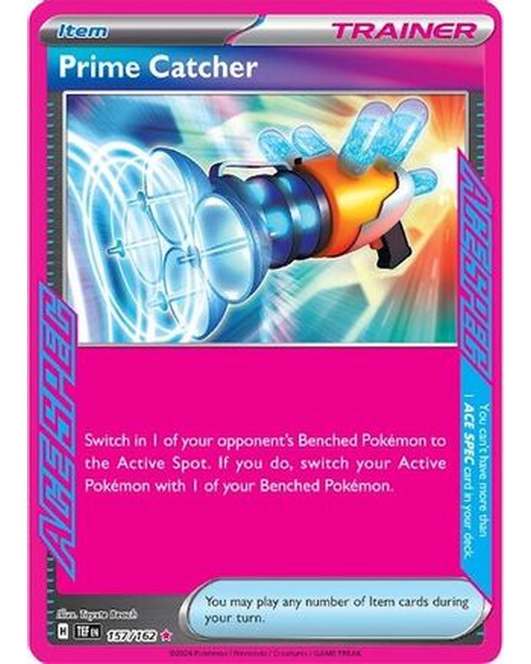Prime Catcher 157/162 - Holofoil SV05 Temporal Forces - ACE SPEC Rare